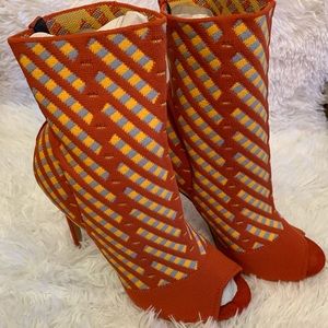 Liliana orange multi heels